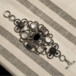 Silver Medieval cuff no brand Black and Silver Bracelet